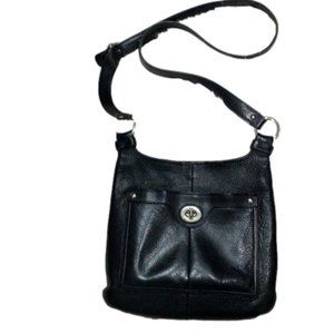 Coach black leather vintage crossbody bag